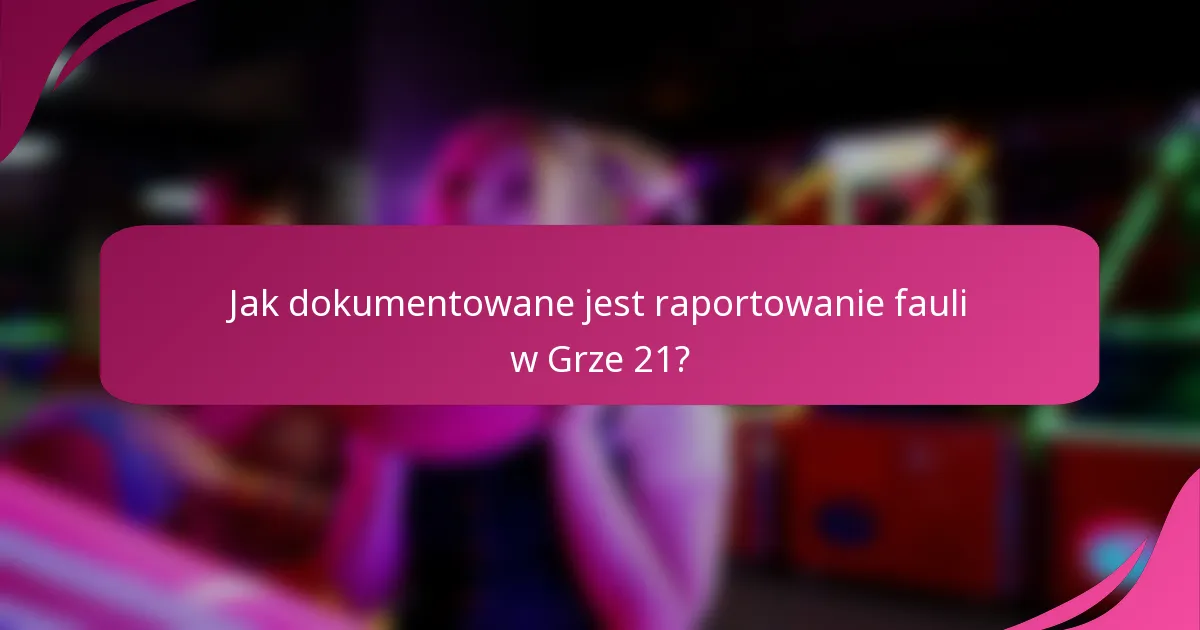 Jak dokumentowane jest raportowanie fauli w Grze 21?